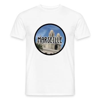 Marseille La Major - T-shirt homme - blanc - Devant - AI Model Male 178 dark (178cm)