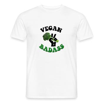 "Vegan badass" Design Vegan - T-shirt homme - blanc - Devant - AI Model Male 178 dark (178cm)
