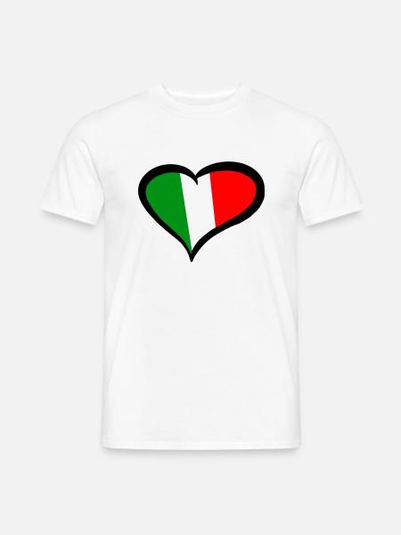 Italien Italia Italia grøn hvid rød Kærlighed hjerte kærlighed - Mænd T-shirt - hvid