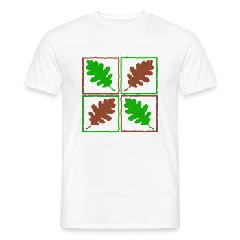 Feuilles de bois allemands feuilles glands automne - T-shirt homme - blanc - Devant - AI Model Male 178 dark (178cm)