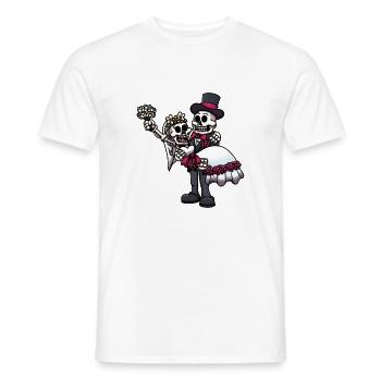 Married Skeletons - Men's T-Shirt - white - Front - AI Model Male 178 dark (178cm)