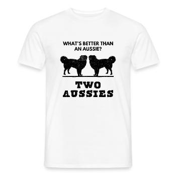 Aussie Australian Shepherd dog lovers - Men's T-Shirt - white - Front - AI Model Male 178 dark (178cm)
