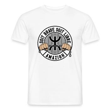 Entweder mutig oder frei. Amazigh. - Männer T-Shirt - Weiß - Vorne - AI Model Male 178 dark (178cm)