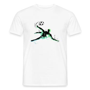 Fußball Fußballer Fallrückzieher Geschenk - Männer T-Shirt - Weiß - Vorne - AI Model Male 178 dark (178cm)