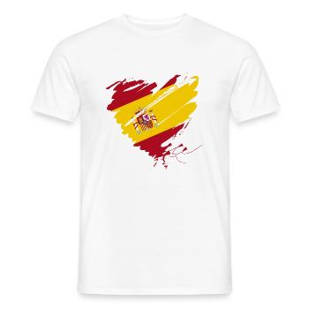 Coeur Corazón Espagne España Barcelone Majorque Porte - T-shirt homme - blanc - Devant - AI Model Male 178 dark (178cm)
