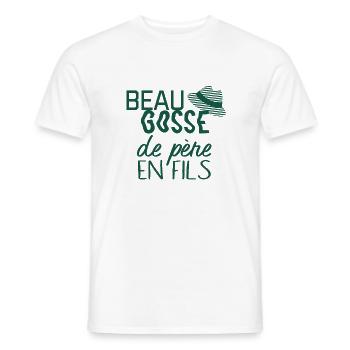Beau gosse de père en fils - T-shirt homme - blanc - Devant - AI Model Male 178 dark (178cm)