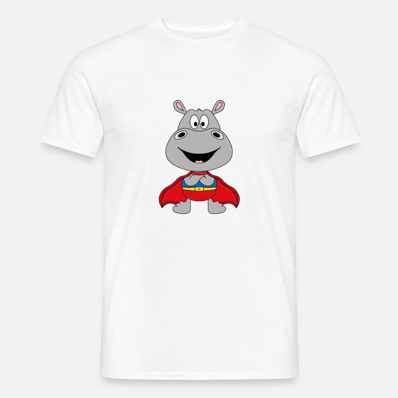 NILPFERD - FLUSSPFERD - HIPPO - SUPERHELD - TIER - Männer T-Shirt - Weiß
