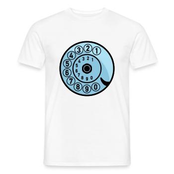 Dial Vintage Phone Call Retro Technology - Men's T-Shirt - white - Front - AI Model Male 178 dark (178cm)