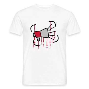 Drops Megaphone Loud Speech - Men's T-Shirt - white - Front - AI Model Male 178 dark (178cm)