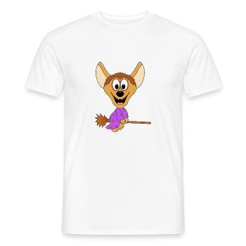 HEXE - HEXENBESEN - HALLOWEEN - HYÄNE - TIER - Männer T-Shirt - Weiß - Vorne - AI Model Male 178 dark (178cm)