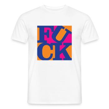 F**K WordPlay art original 6 - T-shirt homme - blanc - Devant - AI Model Male 178 dark (178cm)