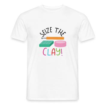 Saisir l’argile POLYMER CLAY - T-shirt homme - blanc - Devant - AI Model Male 178 dark (178cm)