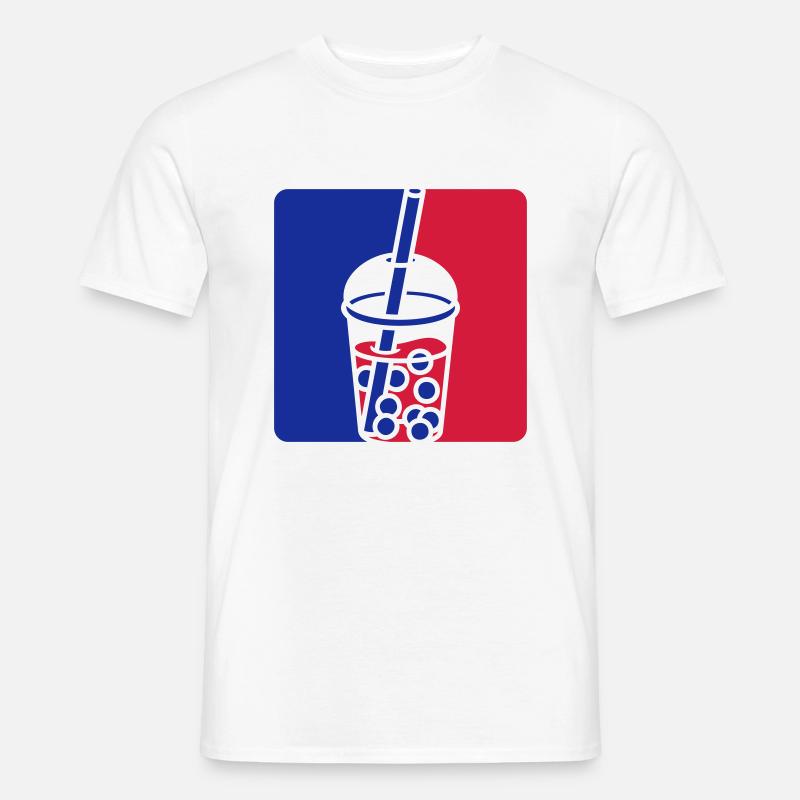 Blau Rot Bubble Tea - Männer T-Shirt - Weiß