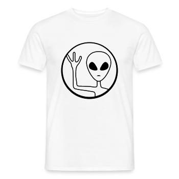 Kreis Alien winkt freundlich - Männer T-Shirt - Weiß - Vorne - AI Model Male 178 dark (178cm)