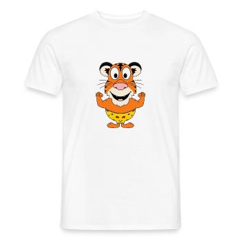 TIGER - MUSKELN - STARK - BODYBUILDING - FITNESS - Männer T-Shirt - Weiß - Vorne - AI Model Male 178 dark (178cm)