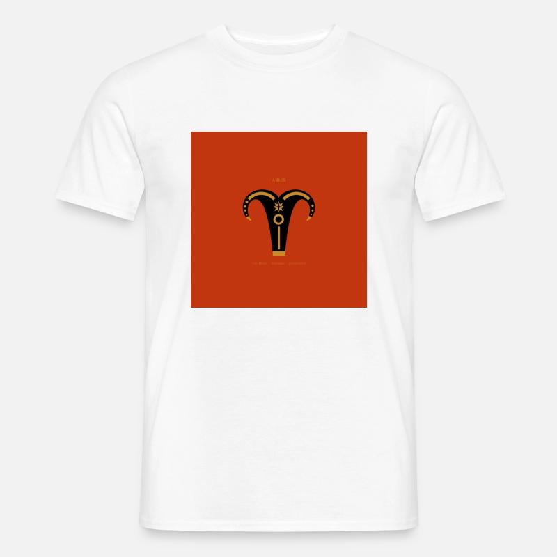 STERNZEICHEN Widder -red- - Männer T-Shirt - Weiß