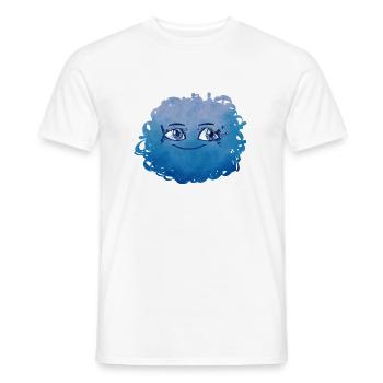 Petit Monstre pelote n°5 – bleu - T-shirt homme - blanc - Devant - AI Model Male 178 dark (178cm)