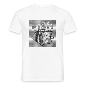 Poisson - T-shirt homme - blanc - Devant - AI Model Male 178 dark (178cm)