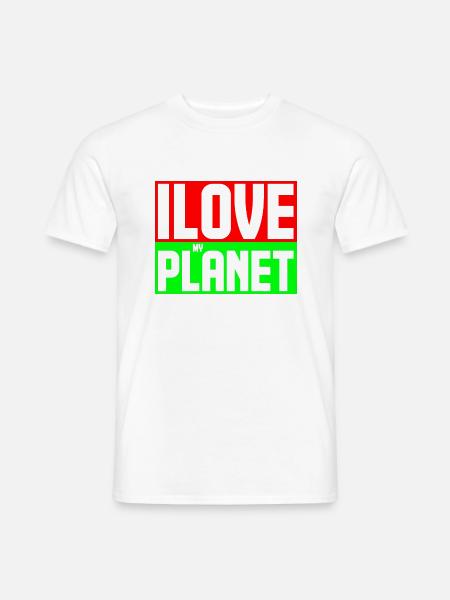 Ich liebe meinen Planeten - Männer T-Shirt - Weiß