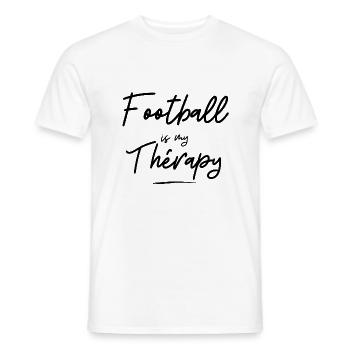 football is my therapy - gift idea - sport - Men's T-Shirt - white - Front - AI Model Male 178 dark (178cm)