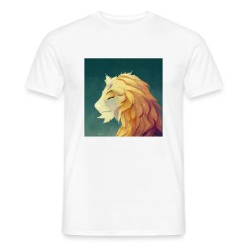 Tête de lion - T-shirt homme - blanc - Devant - AI Model Male 178 dark (178cm)
