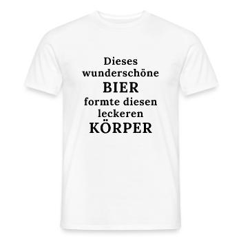 Das Bier und mein Körper - Lustiger Trinkspruch - Männer T-Shirt - Weiß - Vorne - AI Model Male 178 dark (178cm)