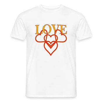 AMOUR 4 Cœurs - T-shirt homme - blanc - Devant - AI Model Male 178 dark (178cm)
