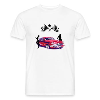 Voiture - T-shirt homme - blanc - Devant - AI Model Male 178 dark (178cm)