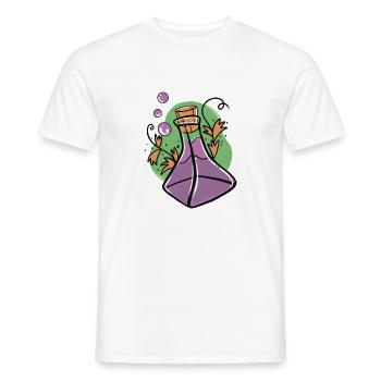 Un verre de poison violet avec des feuilles d’automne - T-shirt homme - blanc - Devant - AI Model Male 178 dark (178cm)