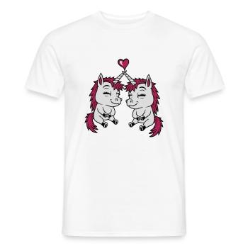 2 Amis Licorne Amour - T-shirt homme - blanc - Devant - AI Model Male 178 dark (178cm)