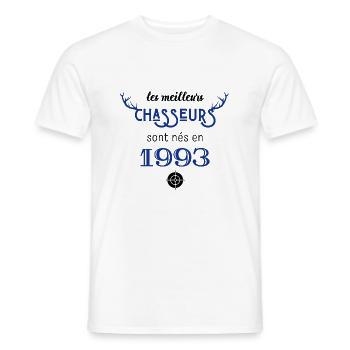 Anniversaire chasseur 1993 - T-shirt homme - blanc - Devant - AI Model Male 178 dark (178cm)