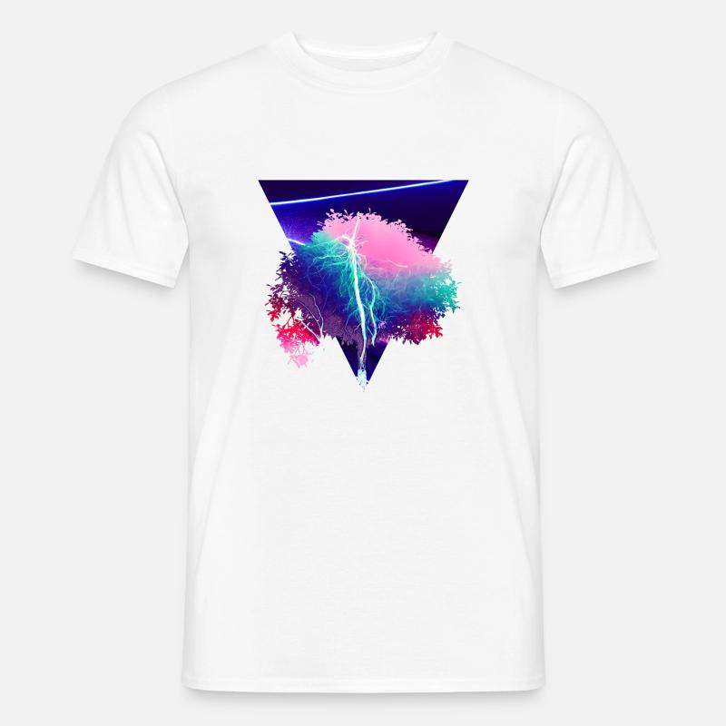 Retro-Baum - Männer T-Shirt - Weiß