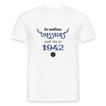 Anniversaire chasseur 1942 - T-shirt homme - blanc - Devant - AI Model Male 178 dark (178cm)