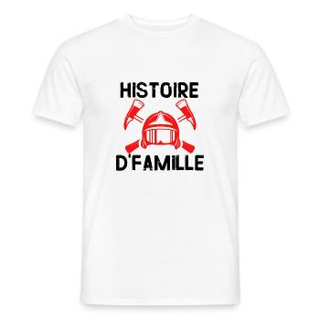 Pompier histoire de famille cadeau Pompiers - T-shirt homme - blanc - Devant - AI Model Male 178 dark (178cm)