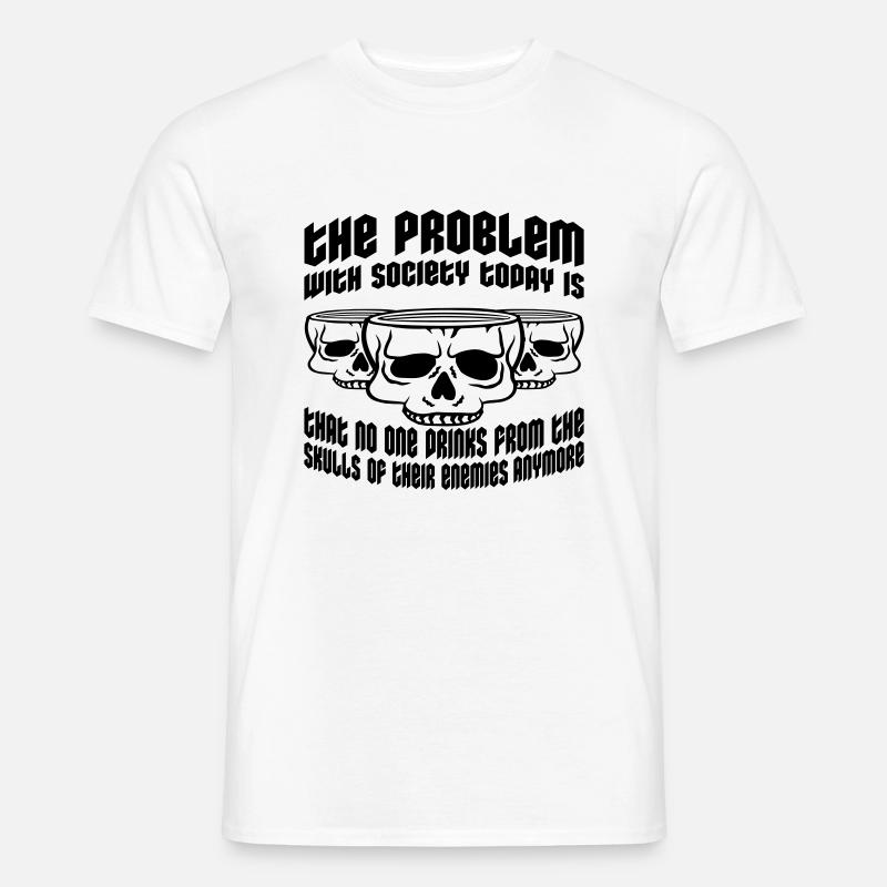 drinks from enemies skulls - Men’s T-shirt - white