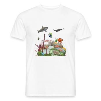 Wasserwelt Korallenriff Hai Fisch Nemo Meeresleben - Männer T-Shirt - Weiß - Vorne - AI Model Male 178 dark (178cm)