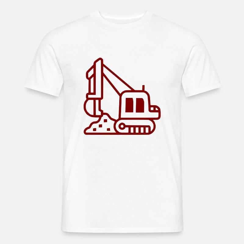 Bagger - Männer T-Shirt - Weiß