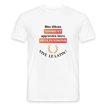 Mes élèves adorent apprendre leurs déclinaisons ! - T-shirt homme - blanc - Devant - AI Model Male 178 dark (178cm)