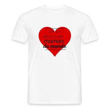 MEILLEURE MAMAN - T-shirt homme - blanc - Devant - AI Model Male 178 dark (178cm)