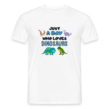 Just A Boy Who Loves Dinosaurs - Men's T-Shirt - white - Front - AI Model Male 178 dark (178cm)