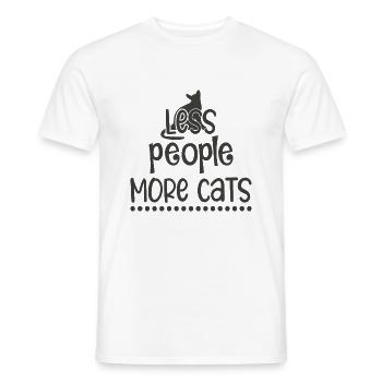 Moins de gens plus de chats - T-shirt homme - blanc - Devant - AI Model Male 178 dark (178cm)
