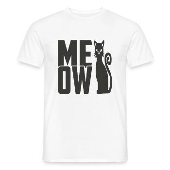 Gatto miao - T-shirt uomo - bianco - Fronte - AI Model Male 178 dark (178cm)