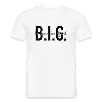 B.I.G. - Croire en Dieu. - T-shirt homme - blanc - Devant - AI Model Male 178 dark (178cm)