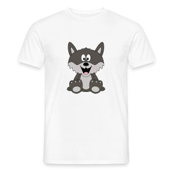 WOLF - TIER - TIERISCH - KIND - BABY - Männer T-Shirt - Weiß - Vorne - AI Model Male 178 dark (178cm)