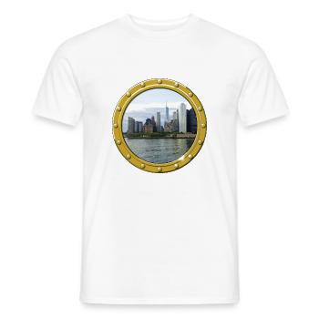 New York-Manhattan - Men's T-Shirt - white - Front - AI Model Male 178 dark (178cm)