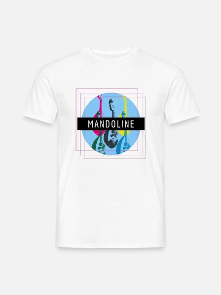 Mandoline - Kollage mit Rahmen - Männer T-Shirt - Weiß