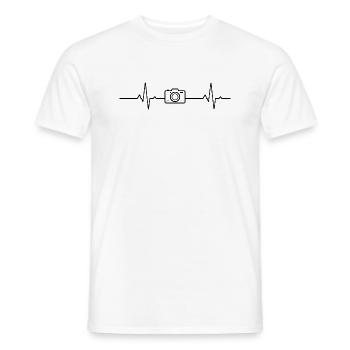 Rythme de mon cœur et caméra - T-shirt homme - blanc - Devant - AI Model Male 178 dark (178cm)