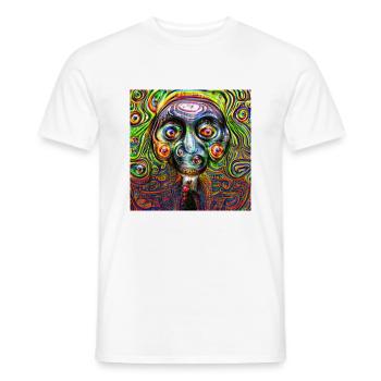 Psychedelische Gottheit - Männer T-Shirt - Weiß - Vorne - AI Model Male 178 dark (178cm)