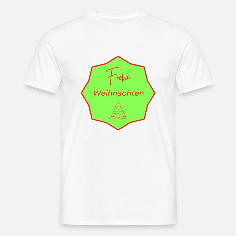 Frohe Weihnachten mit Baum - Männer T-Shirt - Weiß