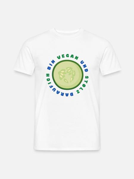 VEGAN UND STOLZ DARAUF - Vegan Pride Design - Männer T-Shirt - Weiß